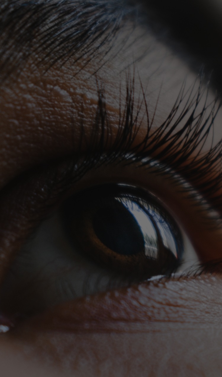 A close up of someone's eye during an EMDR session.