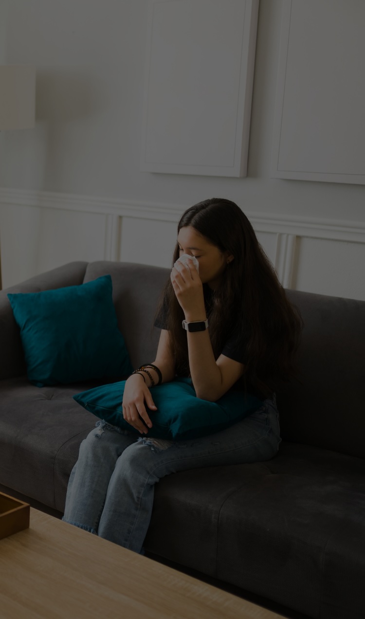 A woman has a trauma-informed therapy session.